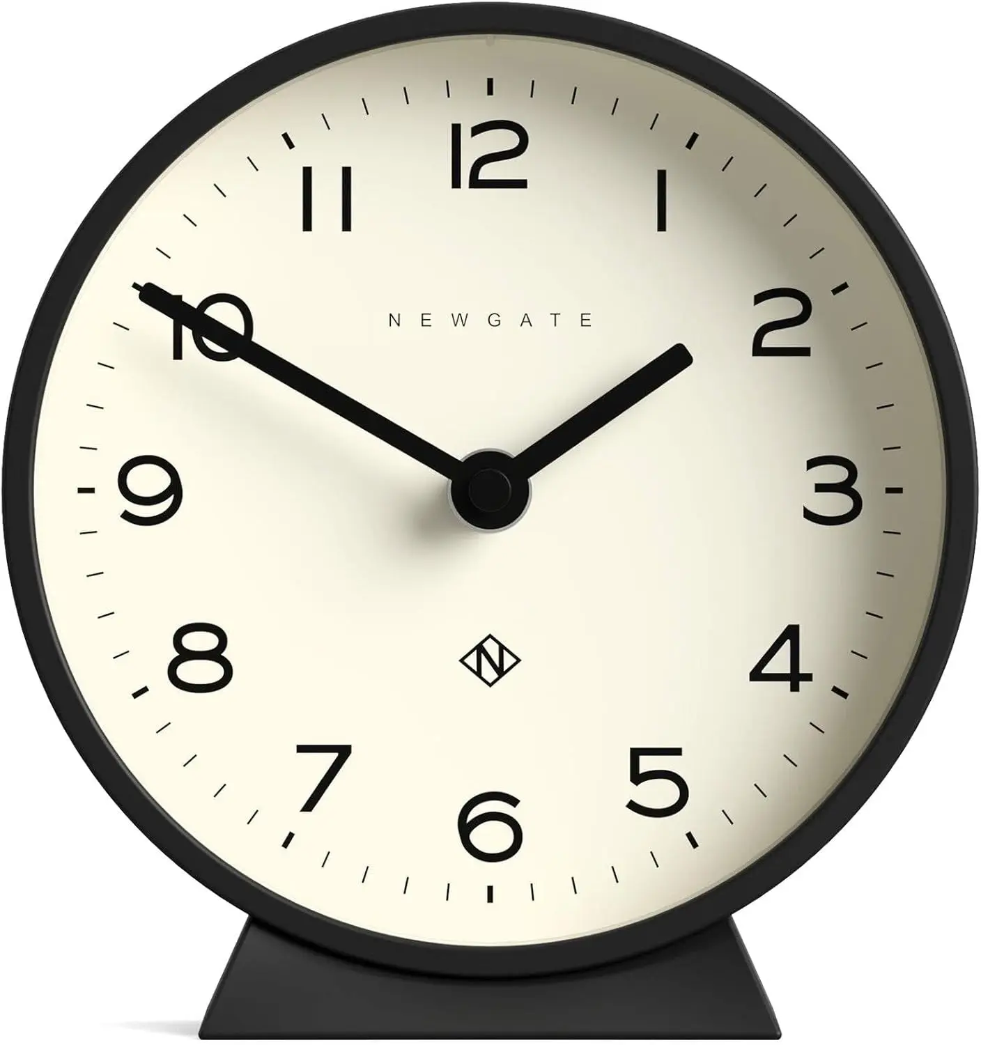 

Modern Round Desk Clock with Silent Movement, Easy-Read Numbers, Contemporary Black Design for Home or Office