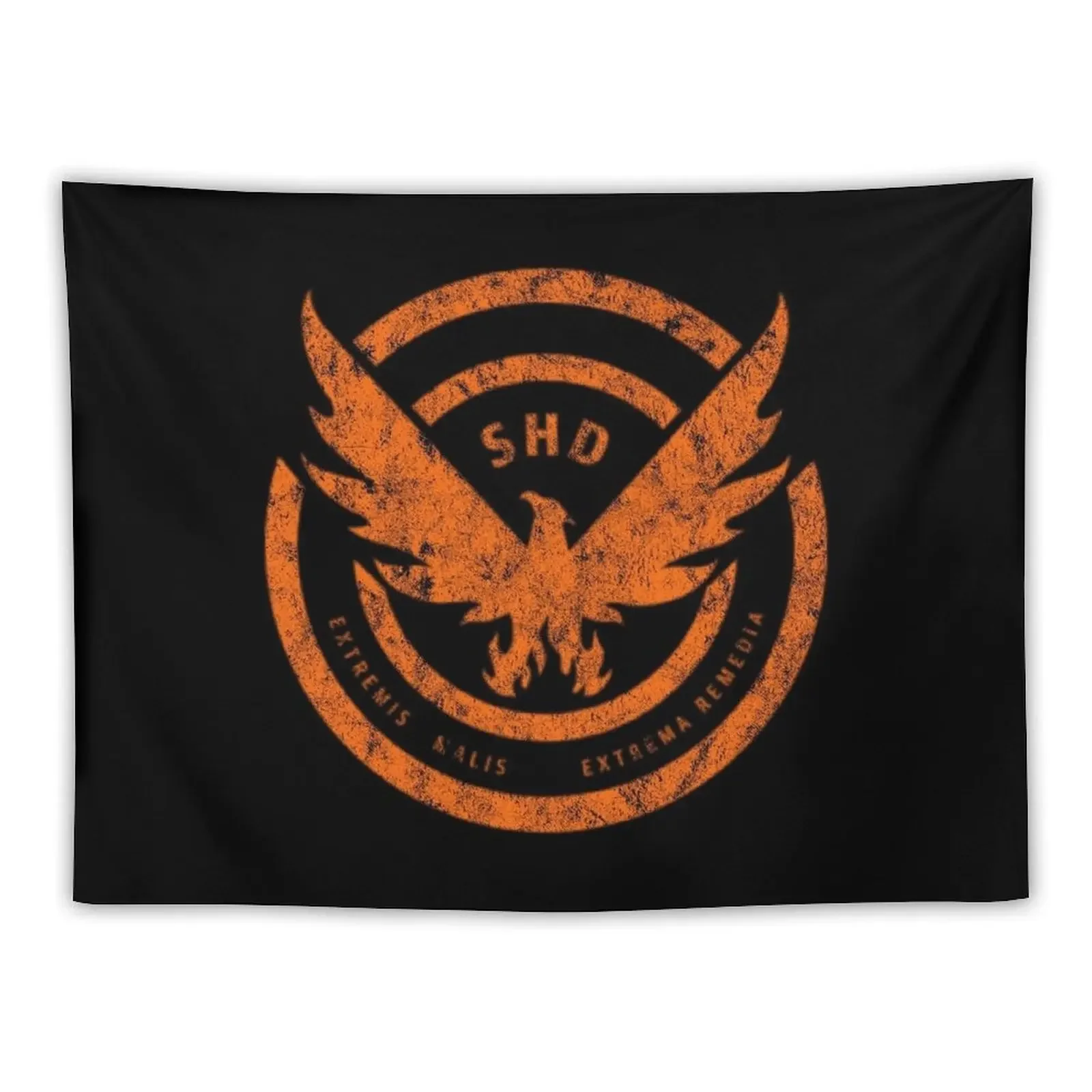 

The Division SHD Logo Distressed Orange Tapestry Home Decor Accessories Room Decorator Tapestry