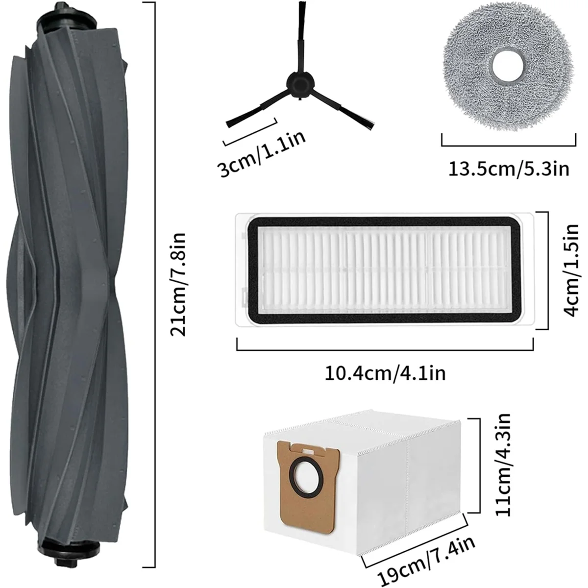 Kit de accesorios para aspiradora L20 Ultra Robot, piezas de repuesto, cepillo lateral principal, filtros Hepa, mopa, paño, bolsas de polvo