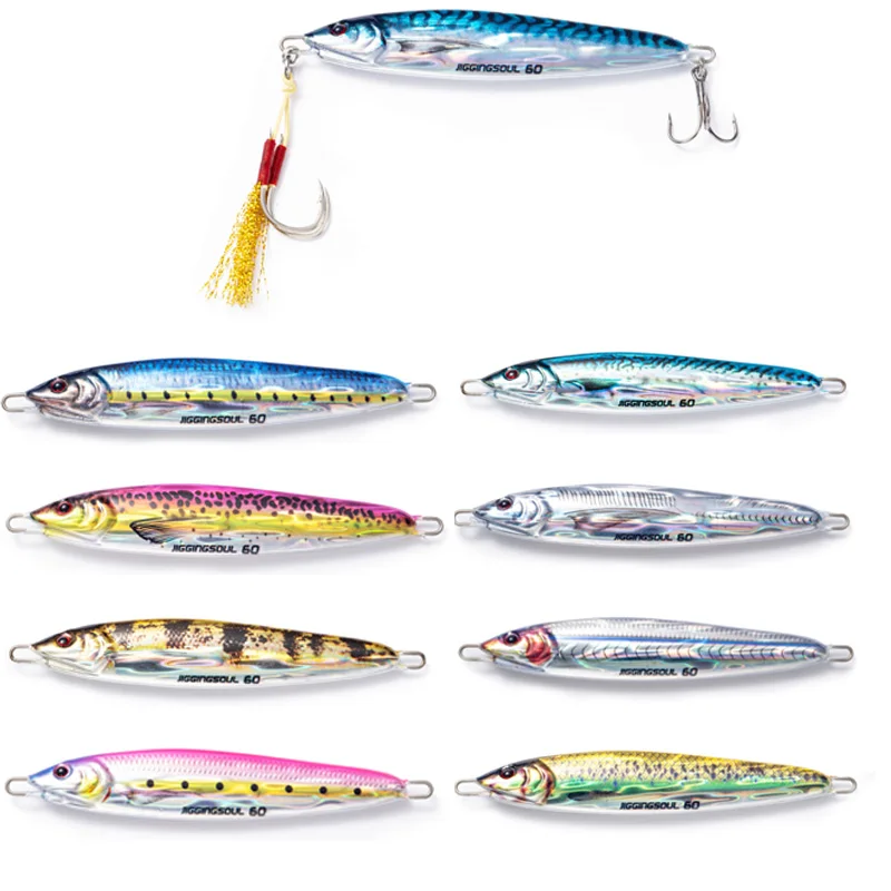 2023 Sea fishing Metal Jig 40g 80g 100g Fishing Lure Weights Bass Fishing Bait Tackle Trout Jigging Lure Jigs Saltwater Lures