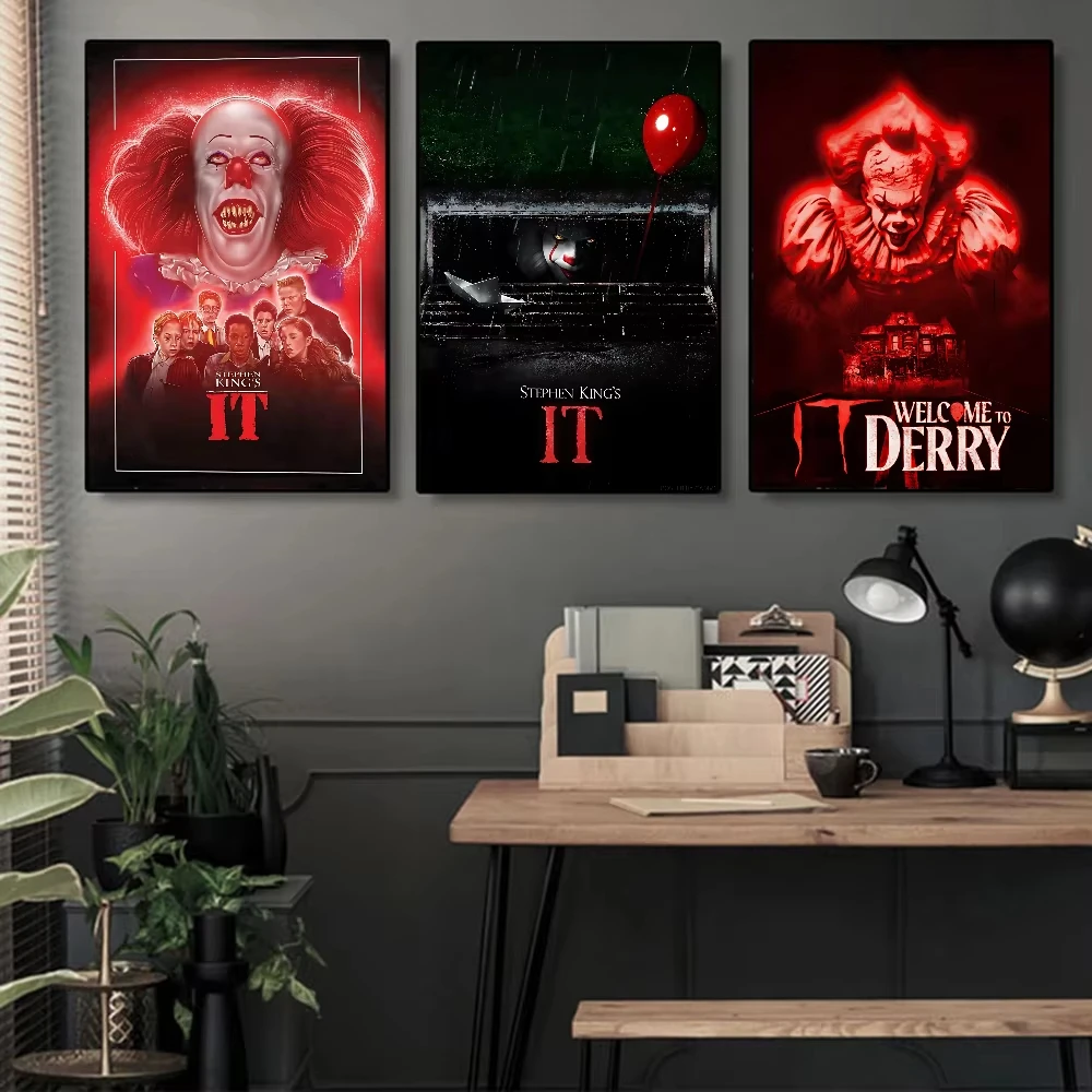 

Фильм ужасов I-It P-Pennywise Clown, винтажные постеры, декор для комнаты, бара, кафе, комнаты