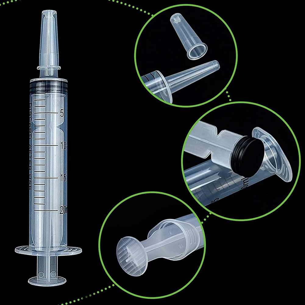 

20ml Syringe Glue Filling Plastic Syringe Nutrient Sterile Health Without Needle Watering Refilling for Industrial Hydroponics