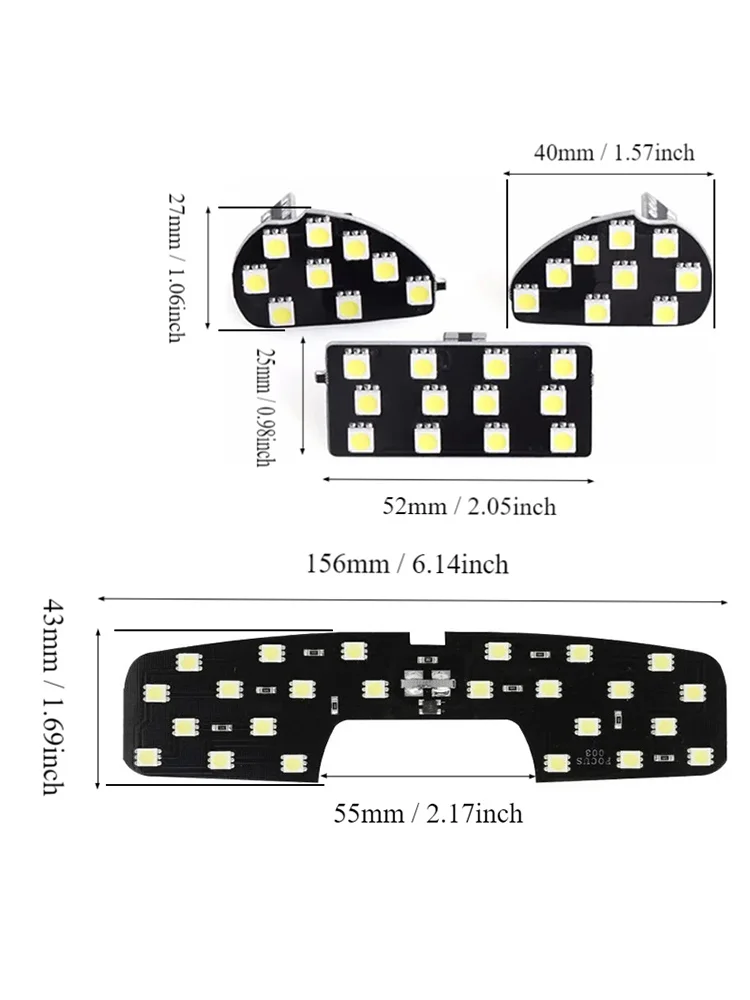 Gelo azul branco luz interior do carro lâmpada de leitura led para ford ecosport foco 2 mk2 2007