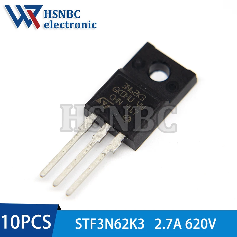 10 ชิ้น/ล็อต STF3N62K3 3N62K3 TO-220F 2.7A 620V N-Channel Power MOSFET ทรานซิสเตอร์ 100% ใหม่ของแท้