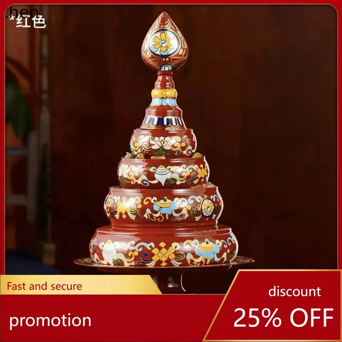 Cz painted buddha mandala mandala plate small ornament zen tibetan buddhist ritual instrument