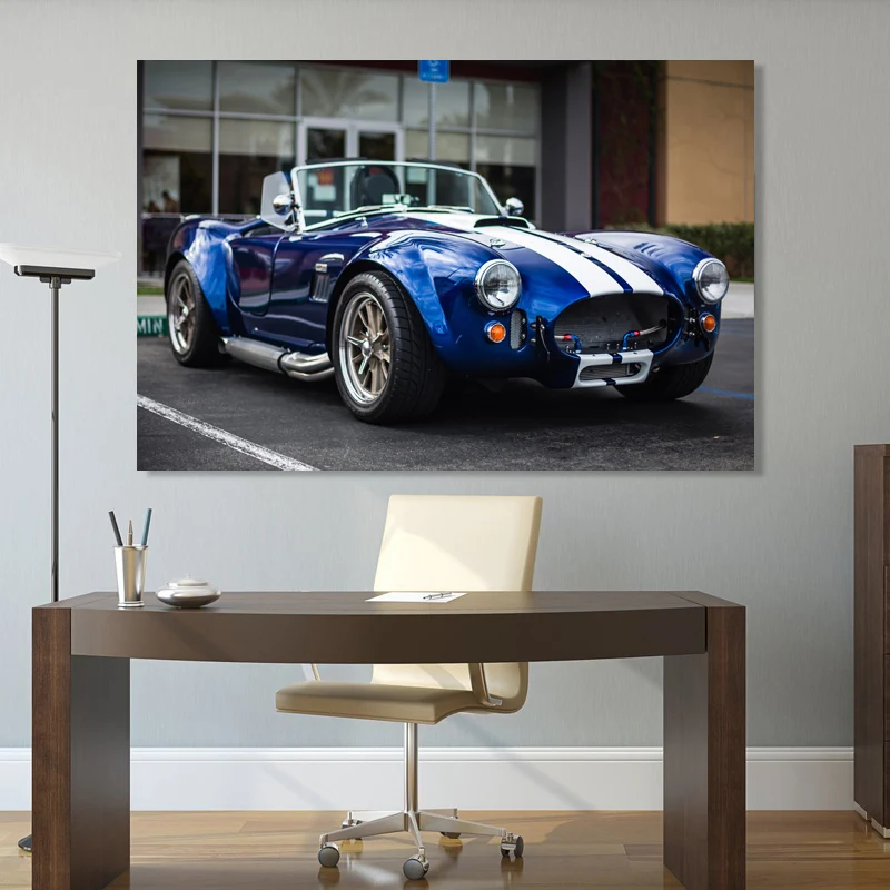 Supercar Posters and Prints Shelby AC Cobra Vintage Car Cabriolet Wall Art Canvas Painting Modern Home Living Room Decorations