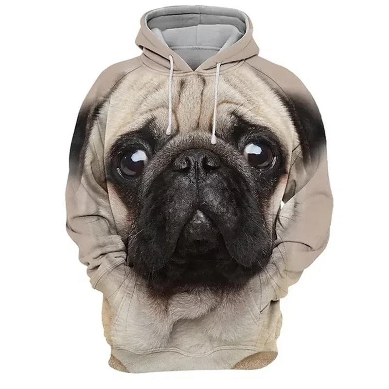 Fashion Cute Dog Animal 3D Print Hoodie Men Women Streetwear Hoodies Oversized Pullover Hooded Sweatshirts Kids Tops Clothing