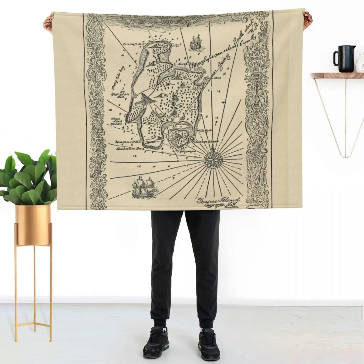 Vintage Treasure Island Pirate Map (1915) Throw Blanket cosplay anime Loose for winter Bed covers Beach Blankets