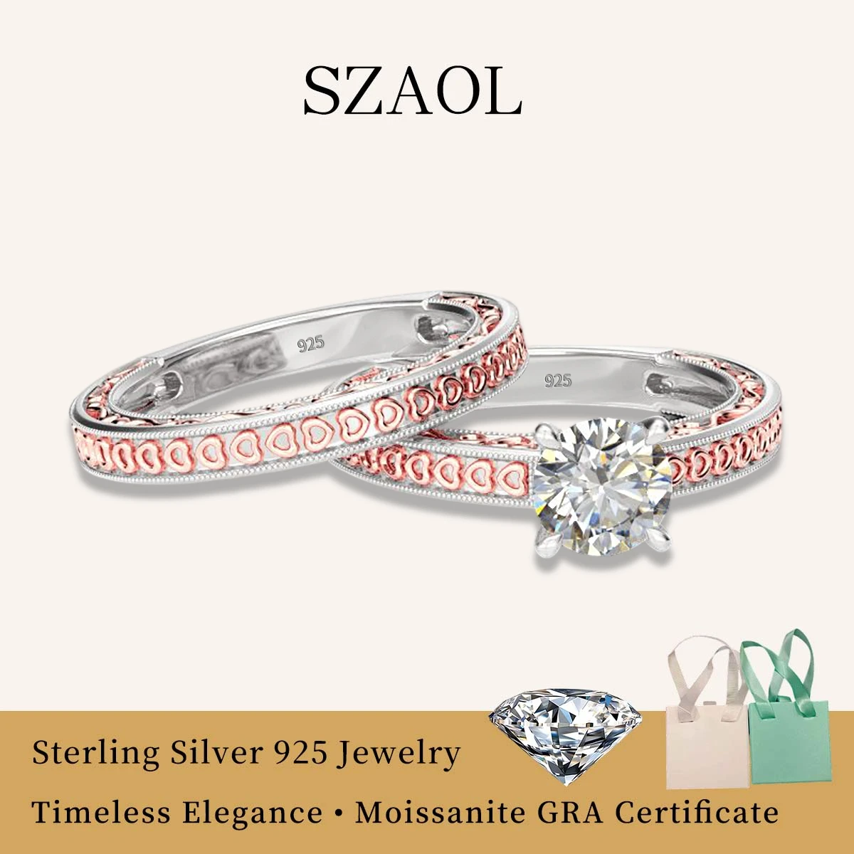 

2Pcs 925 Sterling Silver Couples Rings Sets for Woman Man 1.2ct Moissanite Lovers Ring Anniversary Gift High Quality Jewelry