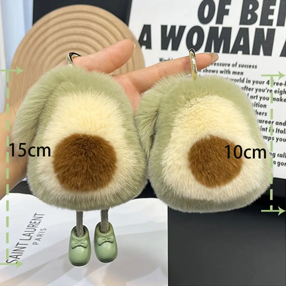 Porte-clés en Imitation laine pour femmes, accessoires de voiture, anneau métallique, avocat, Style coréen, pendentif de sac, modèle de poupée suspendue