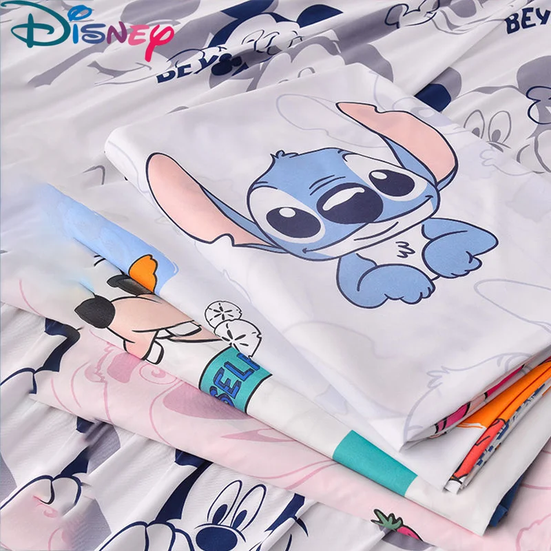 1Pcs Disney Lilo & Stitch Fiber Sheet Single Double Bed Cartoon Polyacetate Cute Single Dormitory Thickened Quilt Birthday Gift