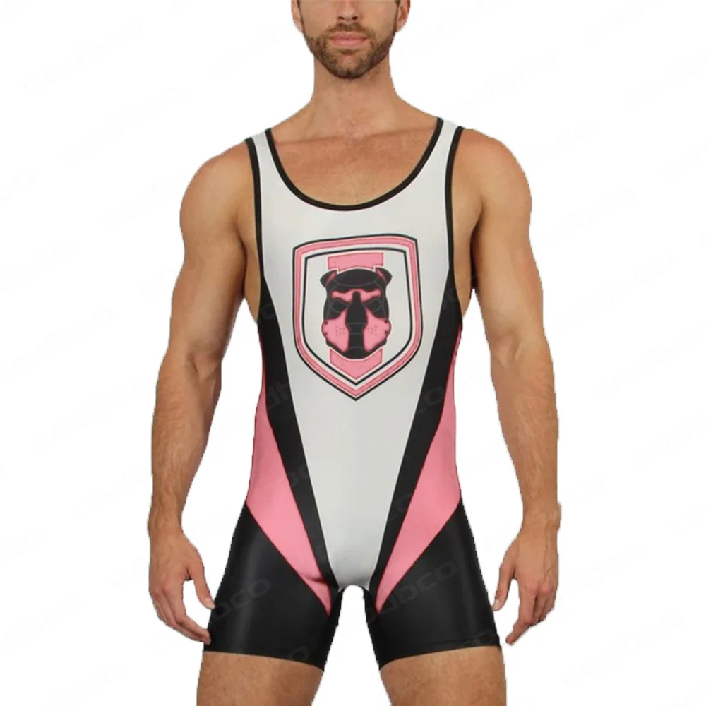 Men\'s Wrestling Singlet Suit Sexy Undershirt Leotard One Piece Sleeveles Sports Fitness Bodysuit Underwear Male Singlet Jumpsuit