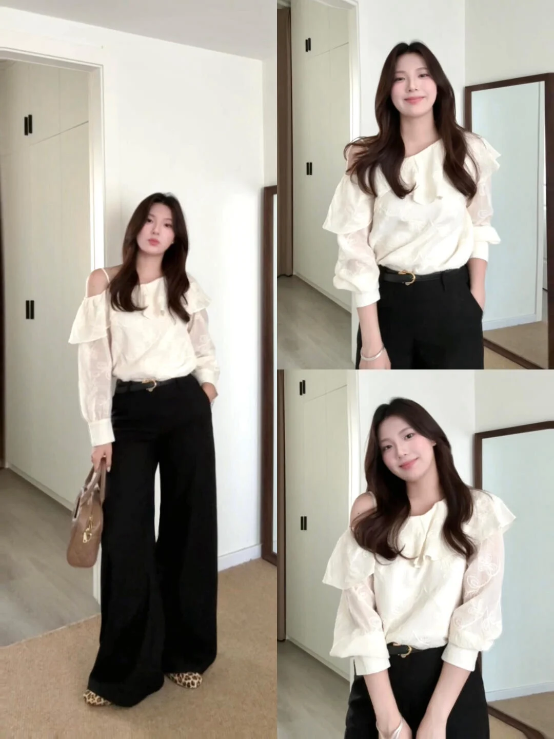 

Ele Long Sve Asymmetrical oulder irt Women's Faionable Beautiful Exposure oulder Small irt Top French Sle ...