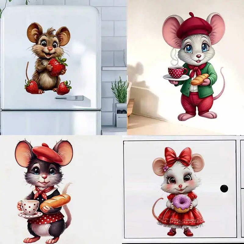 

Healing little mouse stickers bedroom children's room doors and windows refrigerator kitchen self-adhesive painting