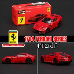 Bburago-ferrari f12tdfレプリカ車モデル,スケールsf90 f40 f50 458 488 enzo monza laferrari,ミニチュアアート,男の子のおもちゃ,1:64