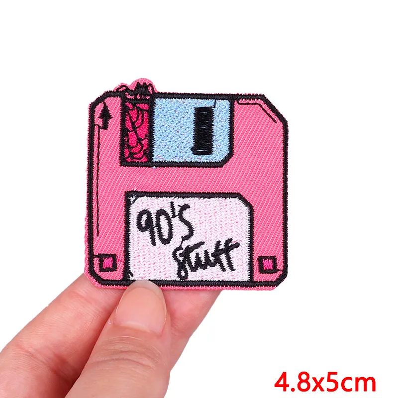 90\'s Patch Cartoon Letters Embroidery Patch Iron On Patches For Clothing Thermoadhesive Patches On Clothes DIY Sew Bottle Badges