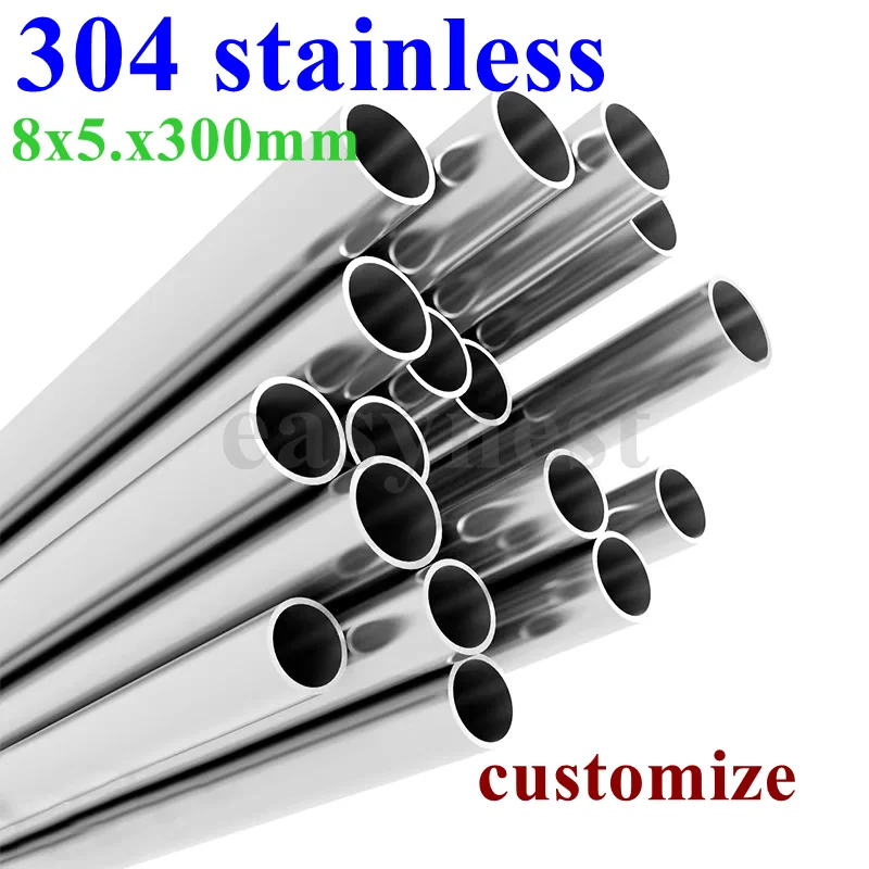 

5pcs 304 Stainless Steel Capillary Tube pipe Mayitr 8mm OD 5.6mm ID 300mm Length with Oxidation Resistance