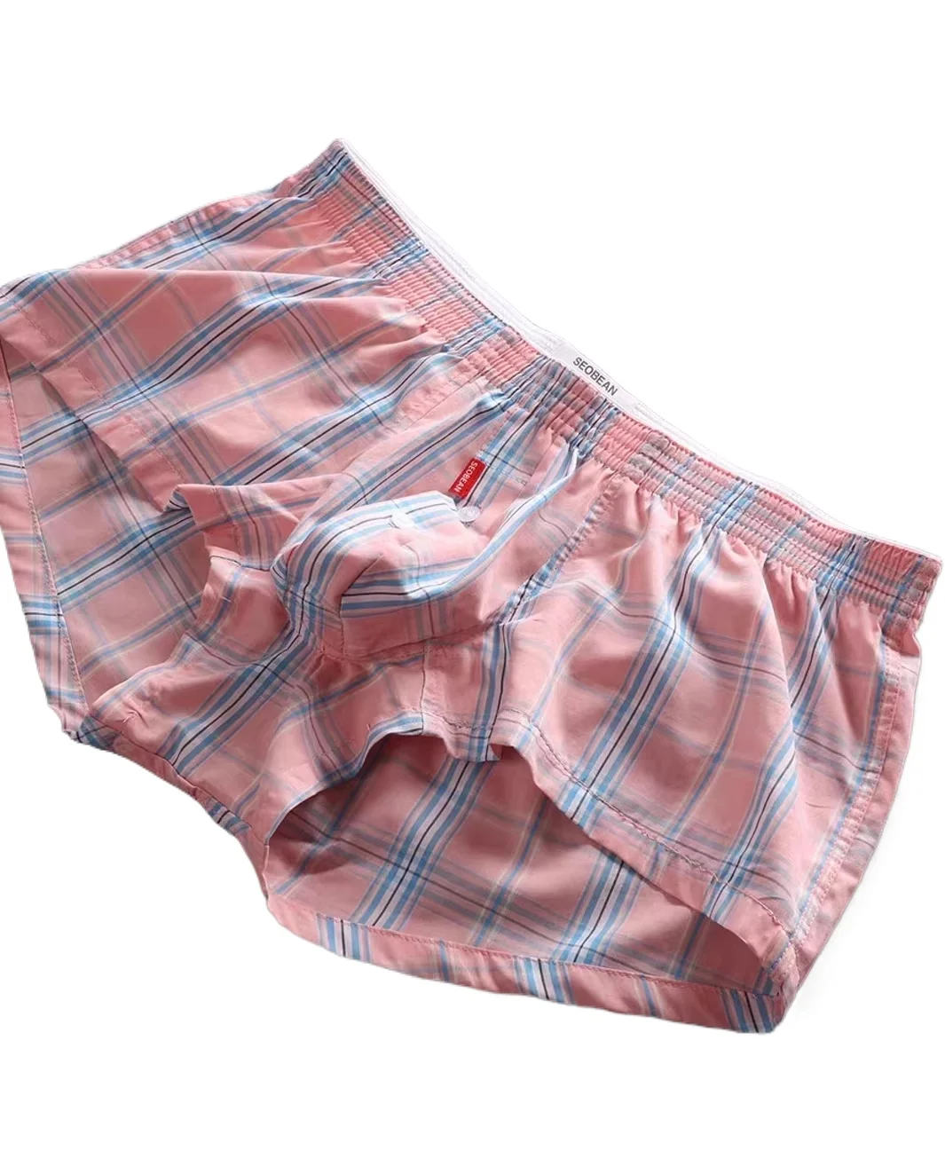 

Cotton Woven Plaid Boxer Shorts for Men Loungewear Home Sports Trunks Male Comfort Loose-Fit Boxy Underwear Sleepwear Daily Wear