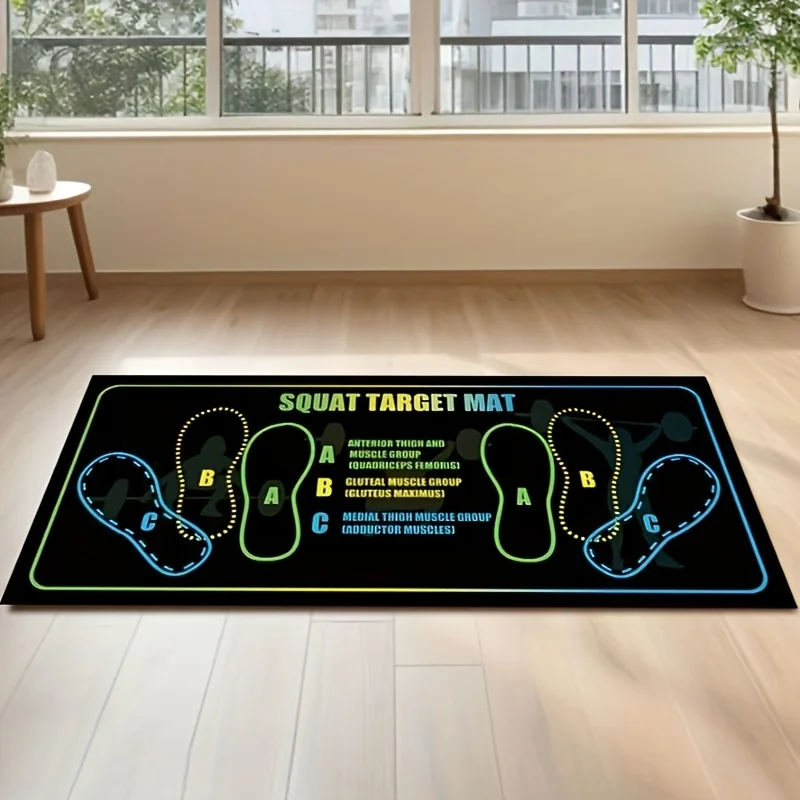 1 Pcs Easy-to-clean Diatomaceous Earth Squat Training Mat Fitness Mat With Anatomical Foot Positions For Leg Muscle Exercises