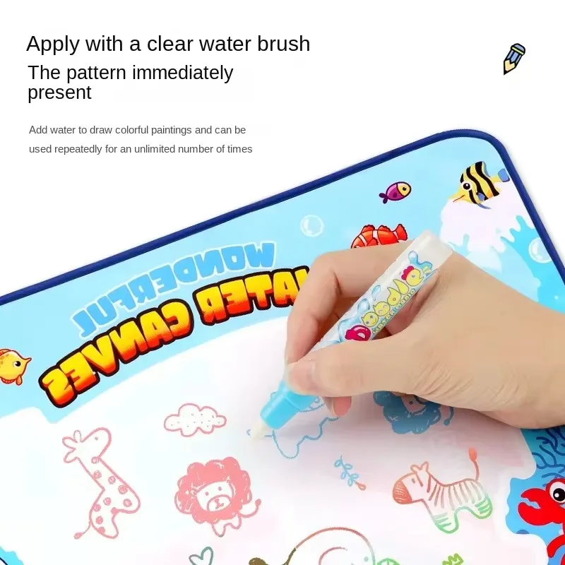 Children Water Canvas Magic Graffiti Drawing Board repeatedly doodle Water Painting Carpet Learning Carpet Reusable Drawing Mat