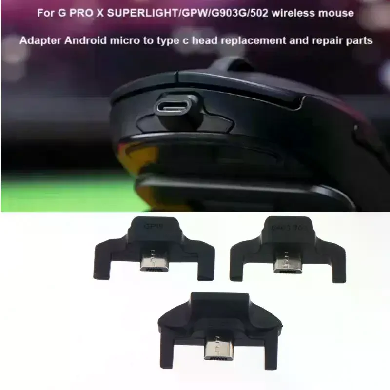 

Universal Adapter For GPW/G903/G502 Wireless/g703 Mouse, Android, Micro USB Head Replacement, Repair Parts ﻿