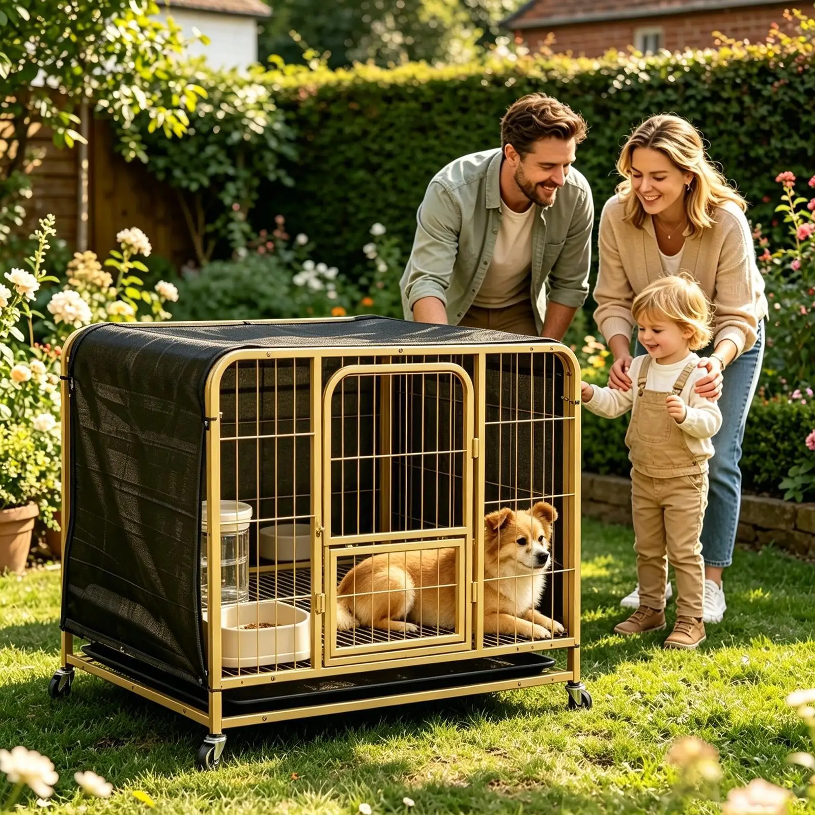 Housse de cage pour chien grande taille, protection UV, écran portable, abri extérieur pour chien, couverture de niche pour cour, allée, ferme, patio, pelouse