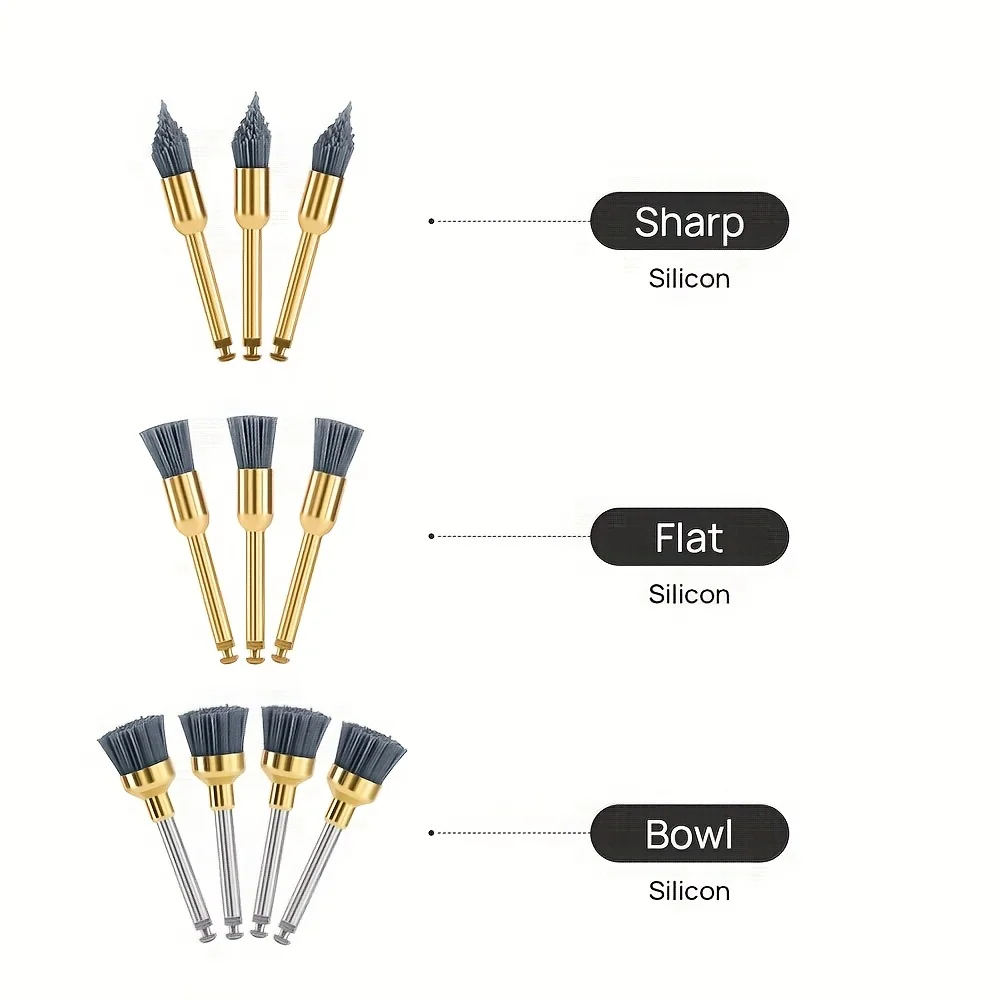 10Pcs Alumina & Silicon Carbide Polishing Bowl Flat Brushes, Copper Handle, Low-Speed Grinder for Jewelry Jade Porcelain Plaster