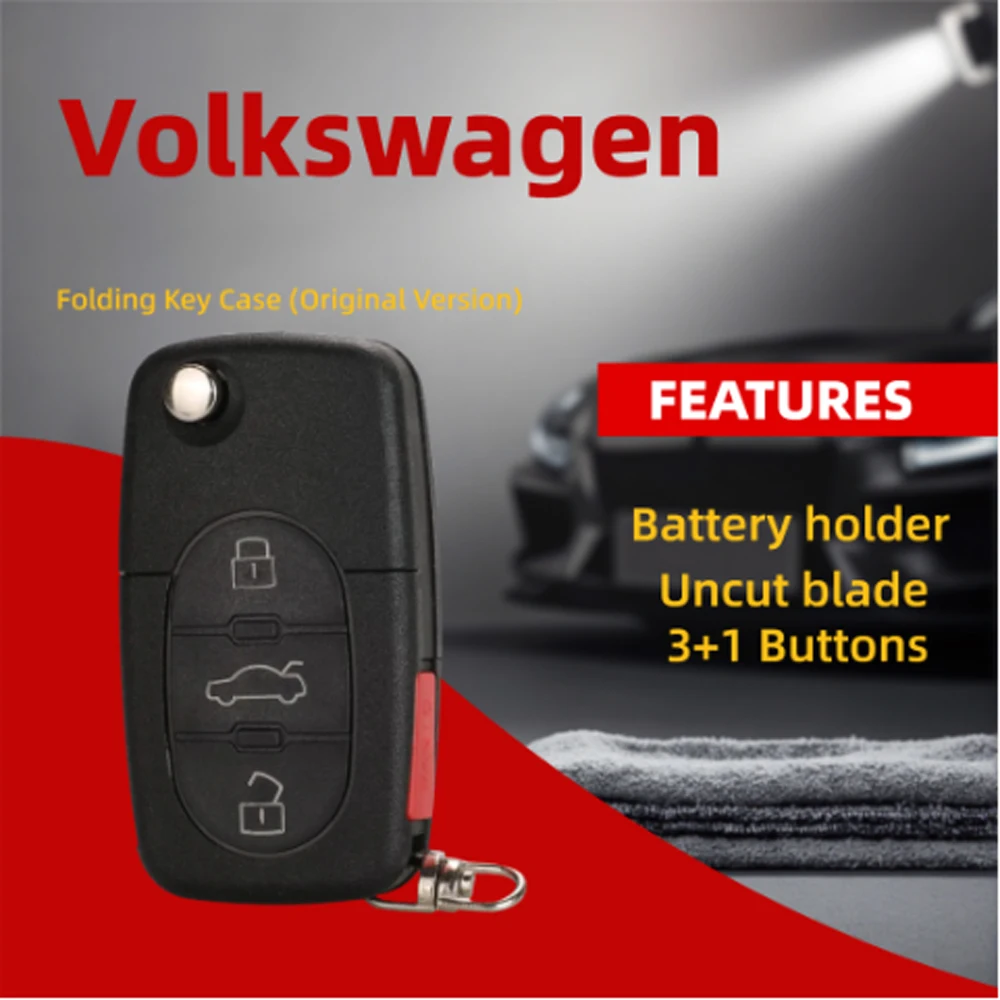 

Jingyuqin 3 + 1 кнопка складной чехол для дистанционного ключа автомобиля для VW Volkswagen Passat Jetta Golf Beetle 1998-2001 аккумулятор CR2032