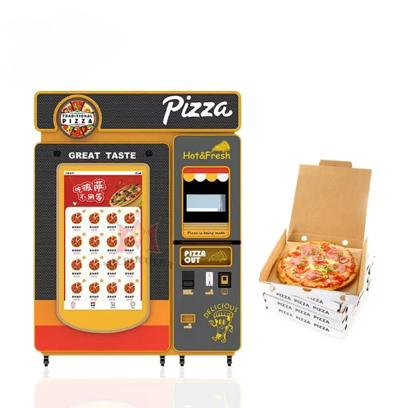 Manufacturer wholesale pizza vending machine touch screen customization outdoor automatic fresh fast food stainless steel