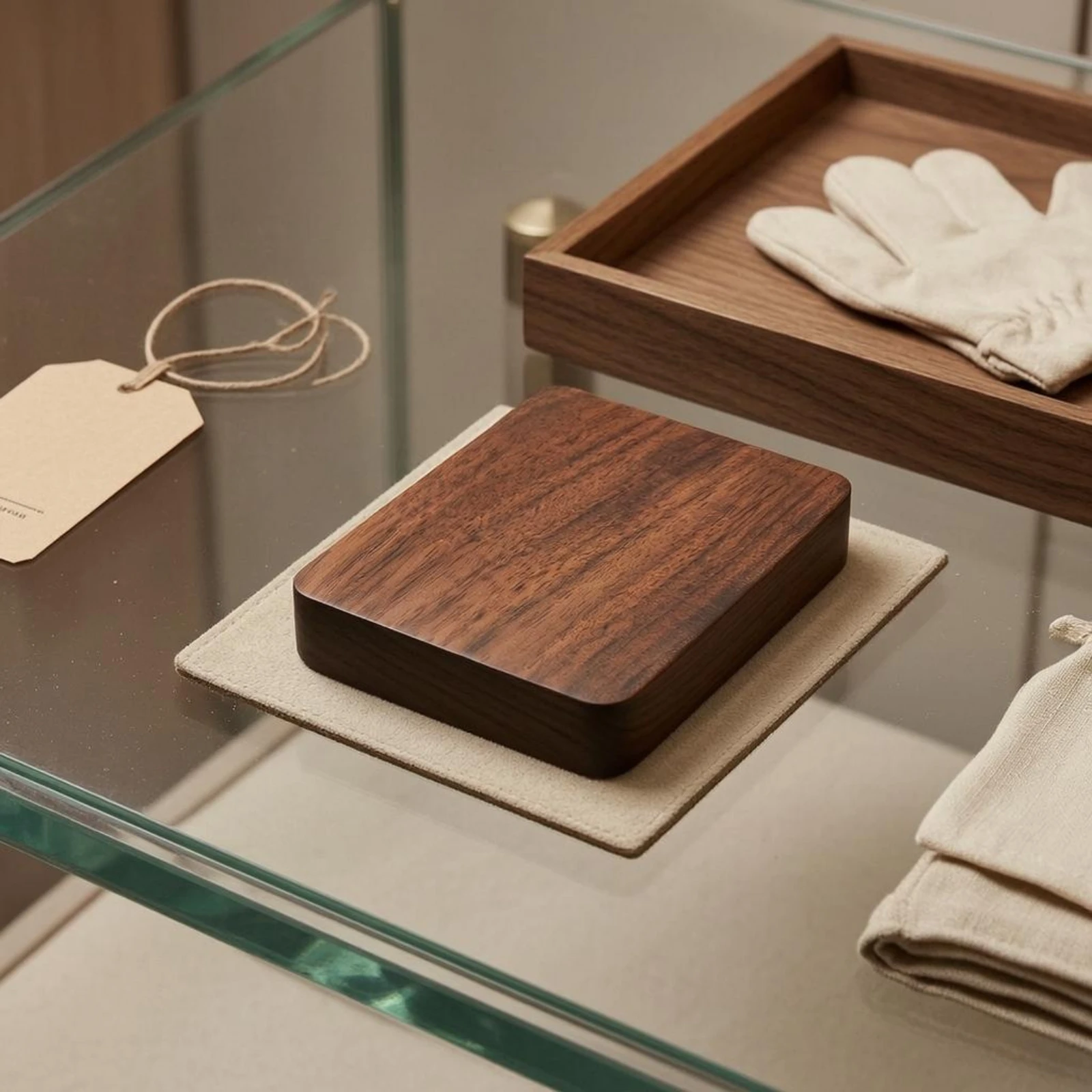 

Wooden Band Box Compact Velvet-Lined Band Box Luxury Look Dust Protection for Proposal