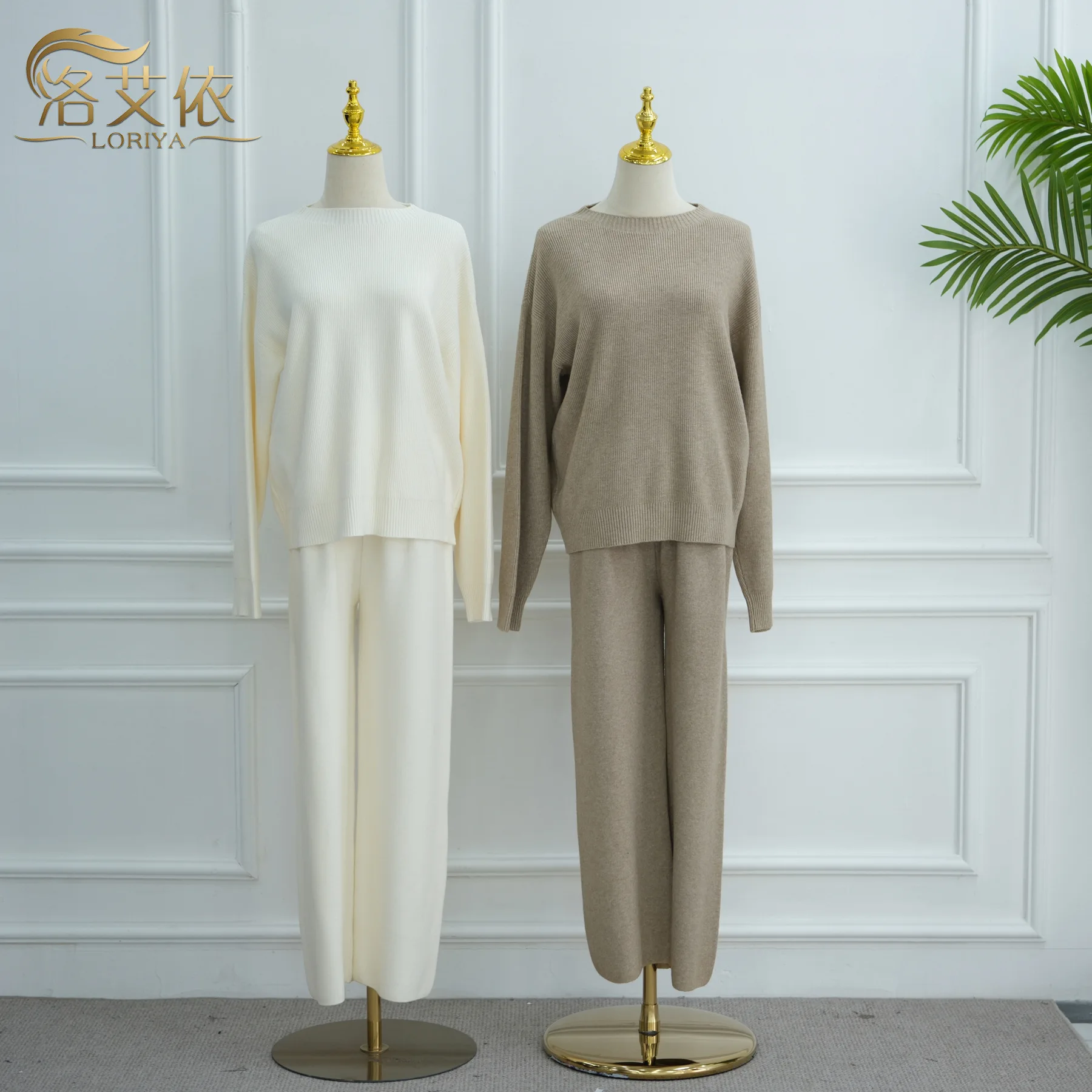 

Ближний Восток, Турция, осенне-зимний утолщенный вязаный комплект, однотонный многоцветный комплект из двух предметов для мусульманских женщин