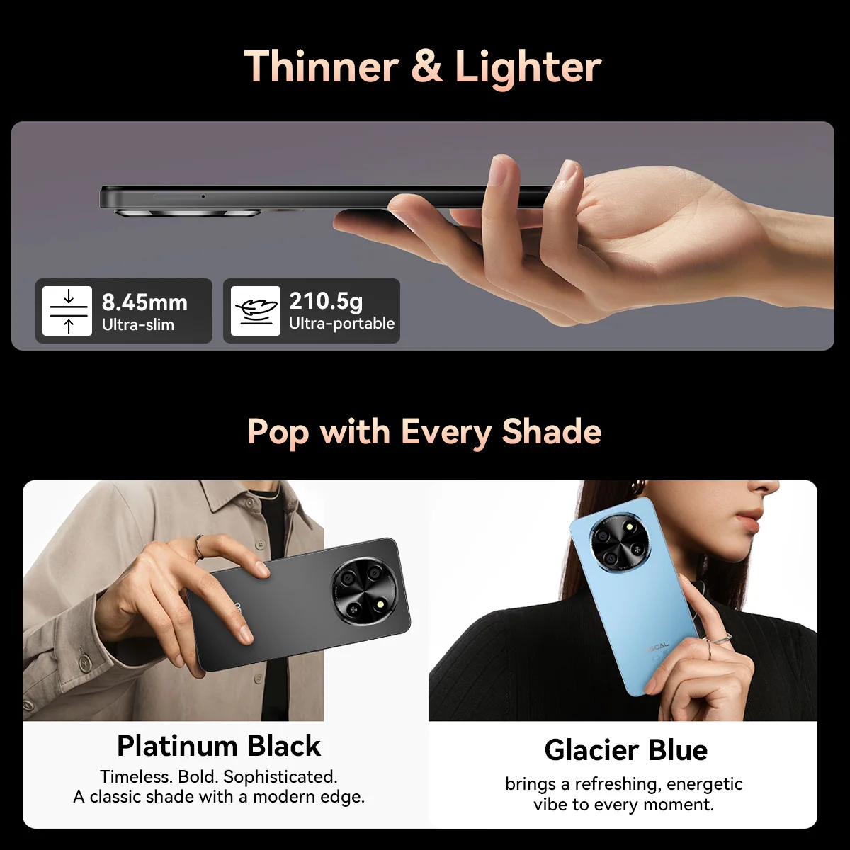 Blackview OSCAL TIGER 8 5G AI โทรศัพท์มือถือบางเฉียบ หน้าจอ 6.88 นิ้ว 120Hz 8GB+128GB แบตเตอรี่ 5000mAh กล้อง 16MP ระบบปฏิบัติการ Android 15