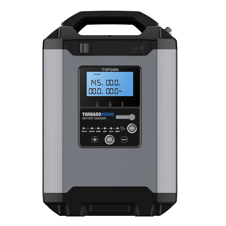 T90A Professional 24 Volt 30 Amp12V 24V Lead-Acid Batteries With Current/Voltage Edit Function Smart Car Battery Charger
