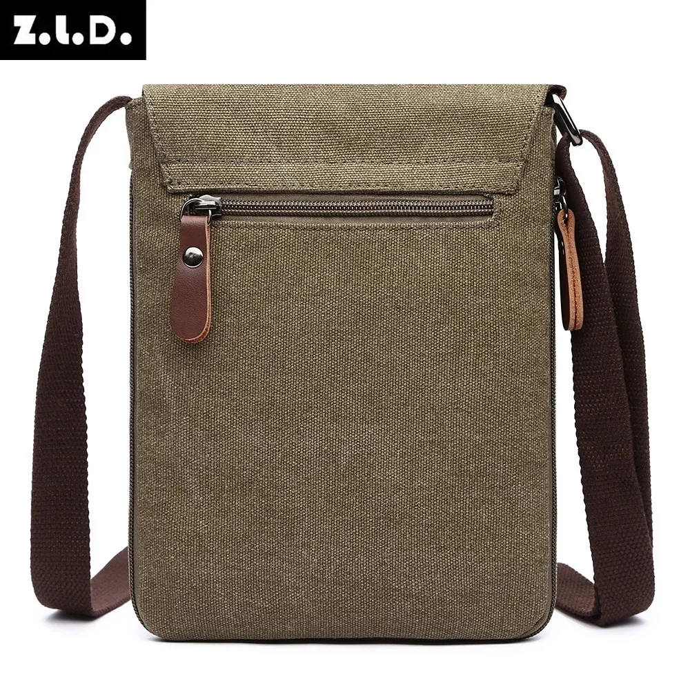 Mini Canvas Schouder Voor Mannen Effen Kleuren Messenger Strong Stof Vintage Stijl Crossbody Tassen 2024 Nieuw Ontwerp