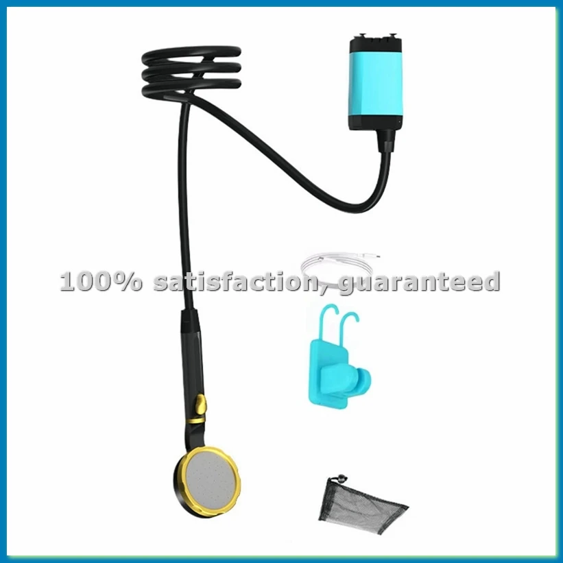 Outdoor Shower Kit Camping Shower Pump Full Screen Digital Display 7800mah Upgraded Low Noice Outdoors Shower Kit Blue-A56M