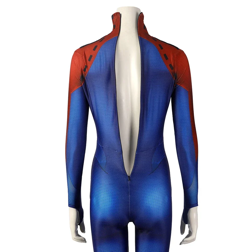 بدلة زنتاي المثيرة للسيدات أزياء تنكرية فائقة بدلة نسائية فائقة مع عباءة حمراء ثلاثية الأبعاد مطبوعة من الألياف اللدنة مصنوعة حسب الطلب