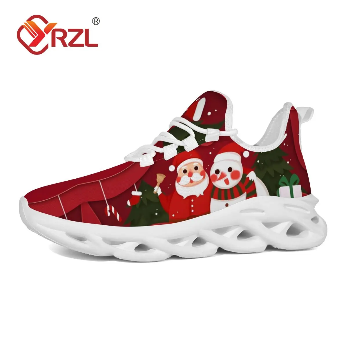 

YRZL Рождественские кроссовки для мужчин, легкие слипоны для ходьбы, удобная противоскользящая тренировочная обувь, мужские кроссовки для спорта на открытом воздухе