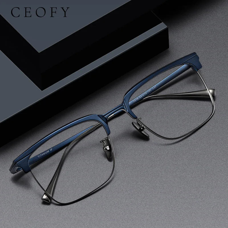 Ceofy Men Women Titanium High Quality Eyeglasses Frame Ultra-Light Myopia Optical Prescription Glasses Frame New Men Eyewear