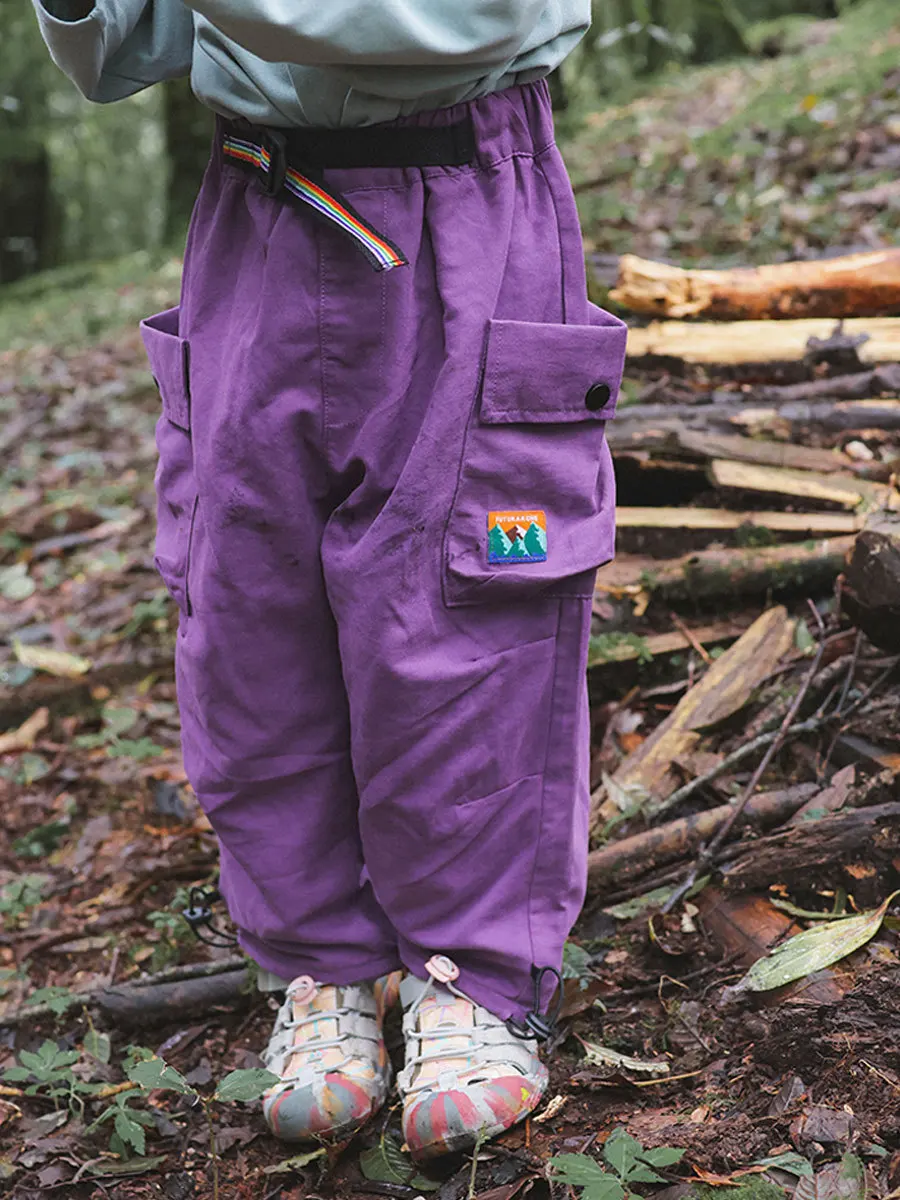 outdoor-sports-work-pants-for-girls-middle-and-large-children-wear-resistant-large-pocket-long-pants-mountain-series-straight