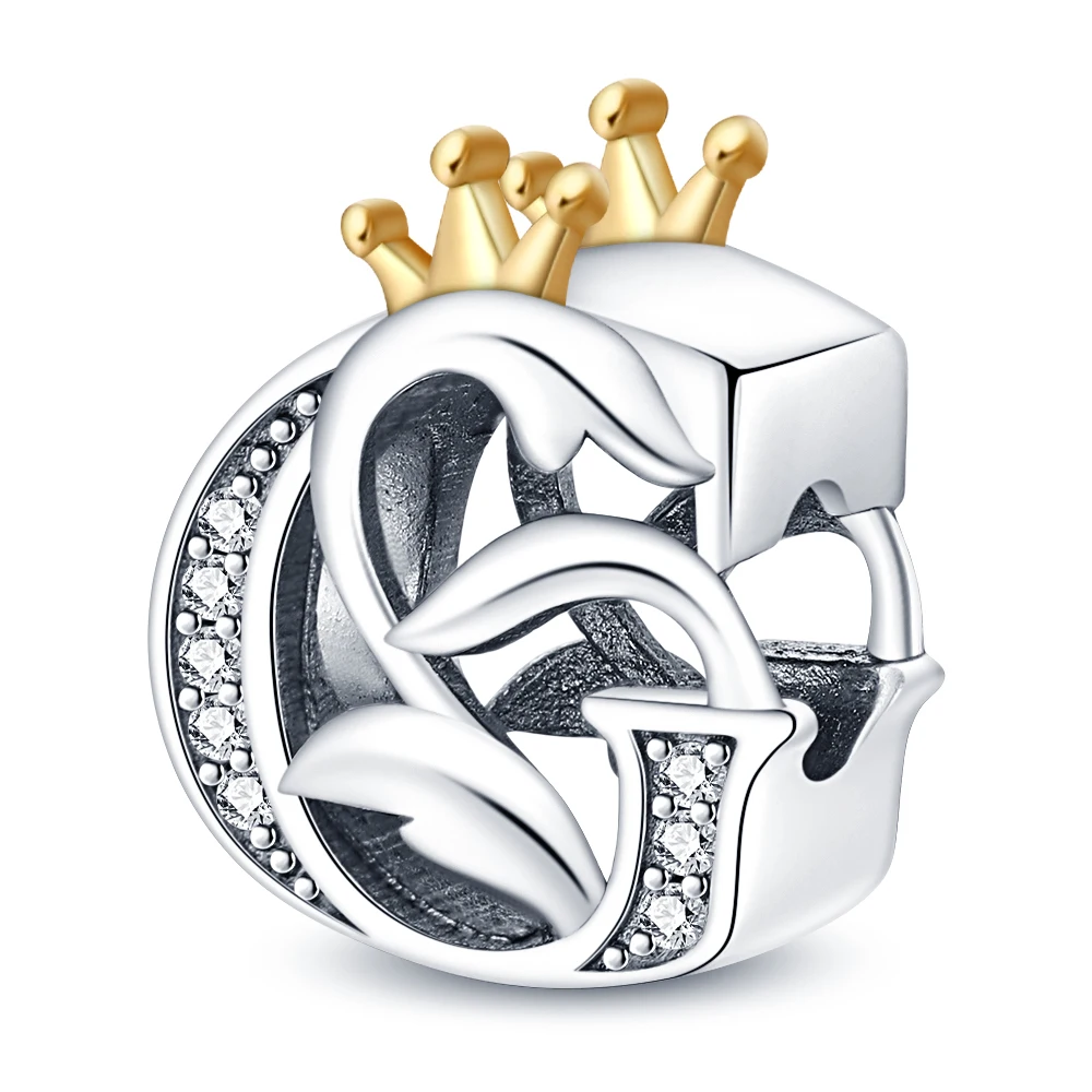 925 Sterling Silver Letter Charm Bead A-Z for Bracelets - Product Image 8
