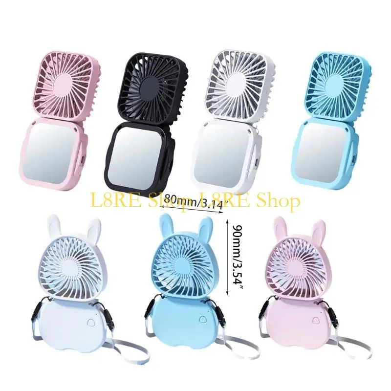 L8RE Convenient Neck Hanging Fan Rechargeable Fan Foldable Fan Plastic Material for Outdoor Sports and Recreations