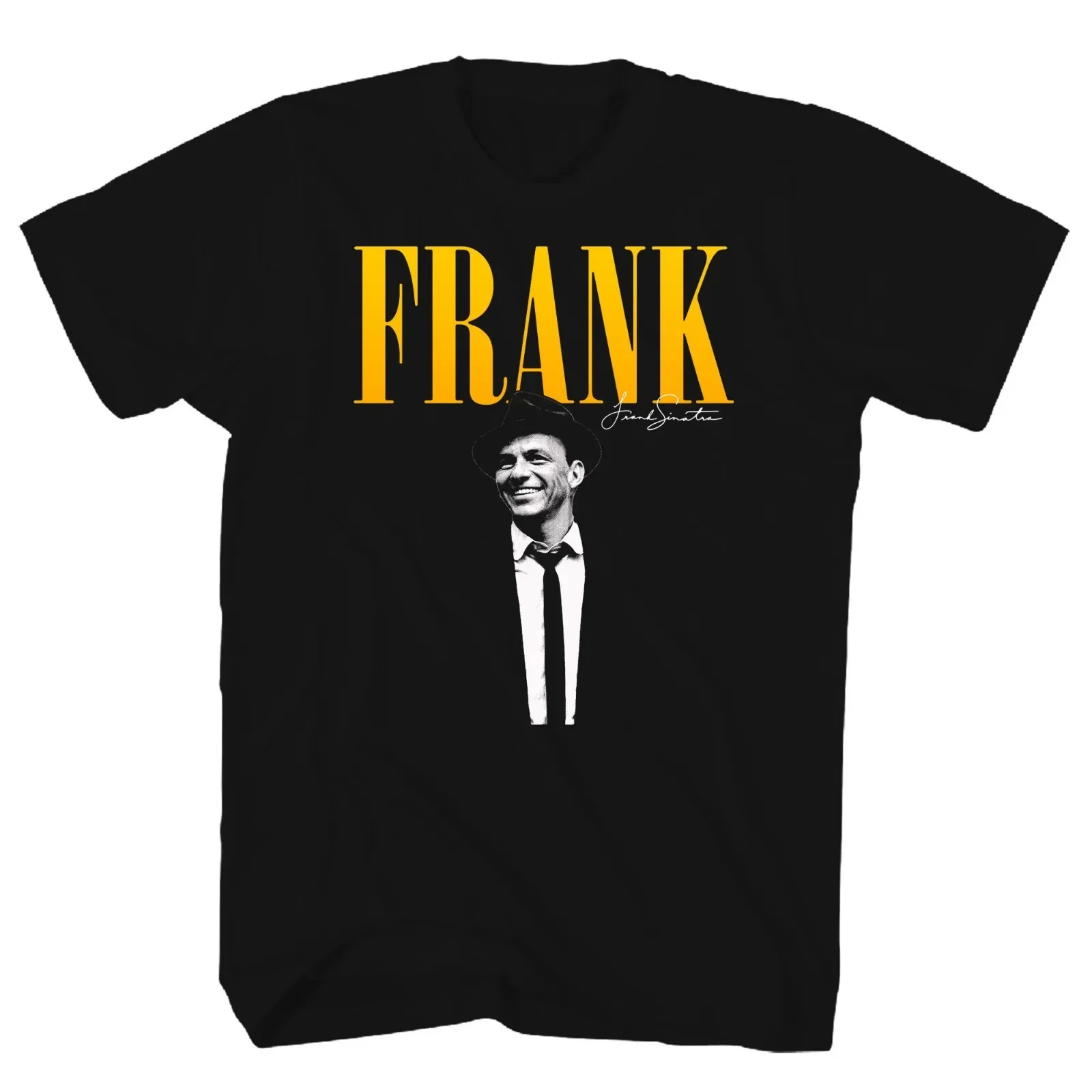 Frank Sinatra Signature Mens T Shirt Music Classic Band Concert Tee New Black