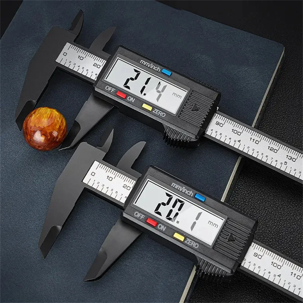 150mm Plastic Electronic Digital Caliper Carbon Fiber Dial Vernier Caliper Gauge Micrometer Digital Ruler Measuring Tool