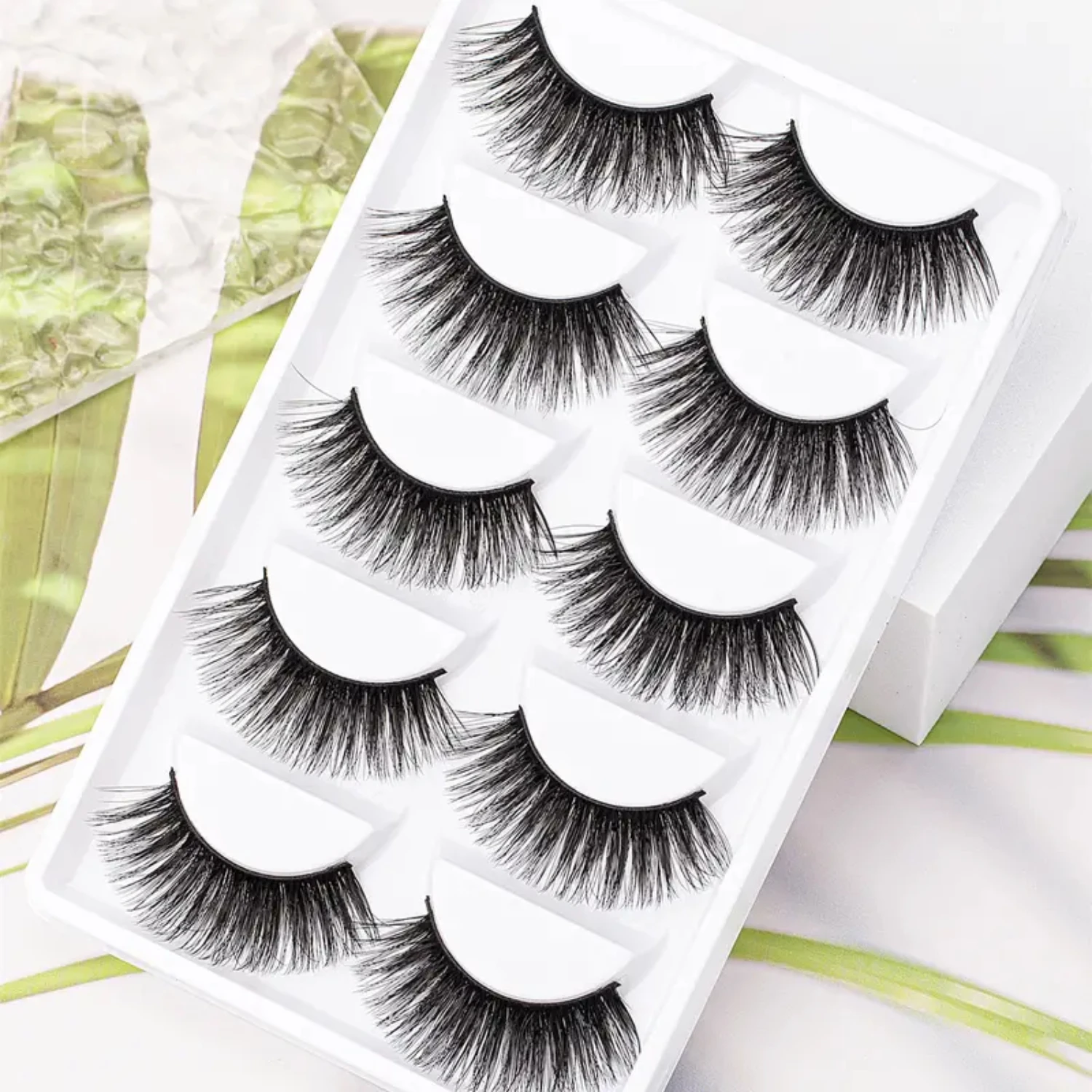 

Enhance Your Natural Look with 5 Pairs of Bold, Thick, and Curly 3D Fashion Mink False Eyelashes - Achieve a Dramatic and Glamor