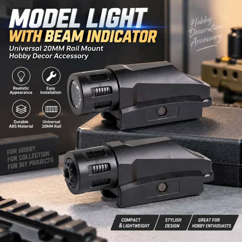 Compact Hobby Ornament Model Light ABS Casing Beam Indicator for 20mm Rail Installation