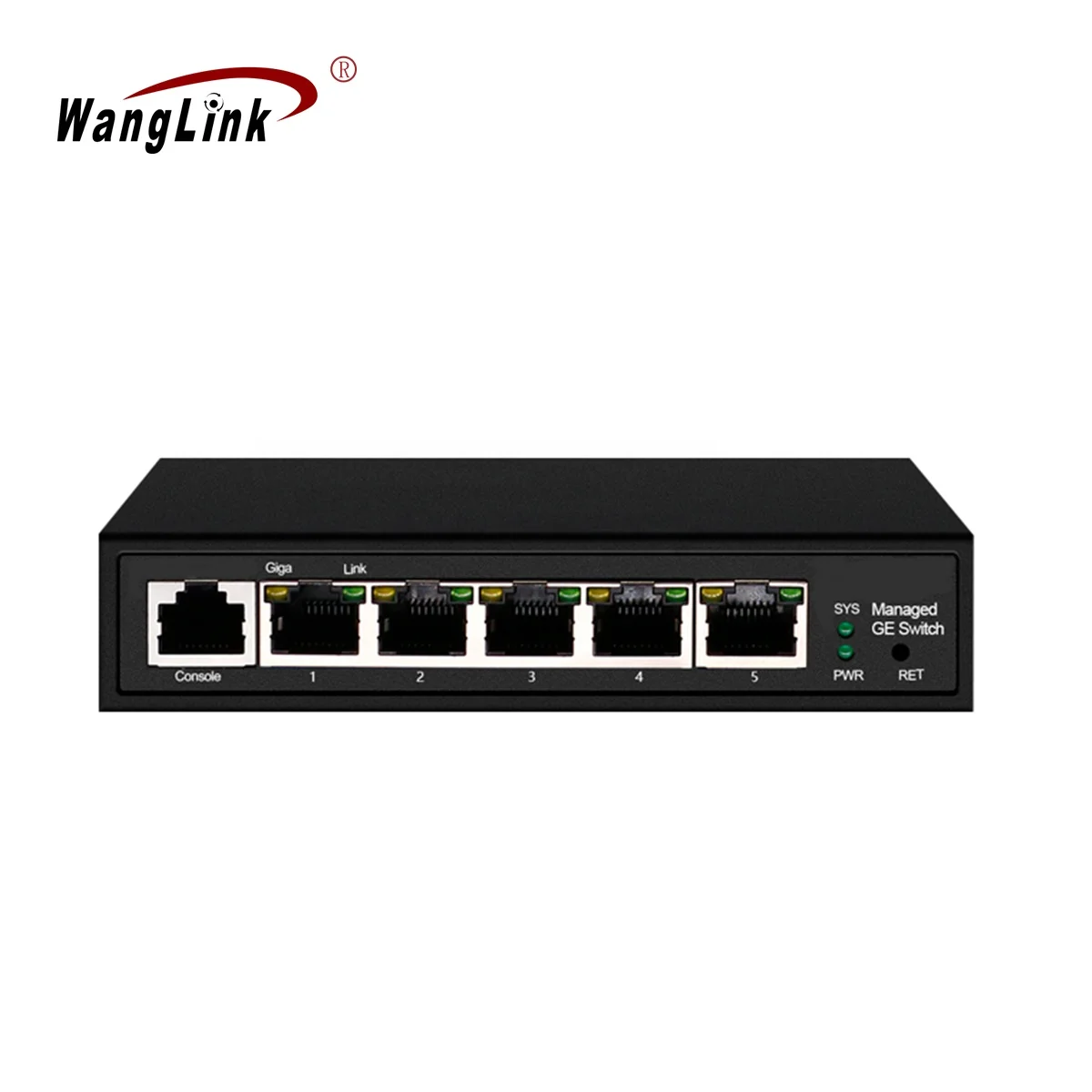 L2 Managed Switch 10/100/1000M 5 port Smart Switch Gigabit, SMNP QoS SSH Telnet