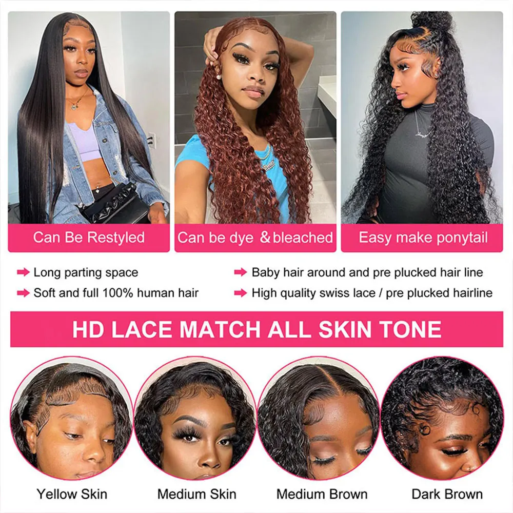 250% الكثافة 13x4 HD الدانتيل شعر مستعار أمامي قبل قطعها البرازيلي شعر بشري مجعد موجة عميقة الباروكات الأمامية للنساء شعر مستعار أسود طبيعي