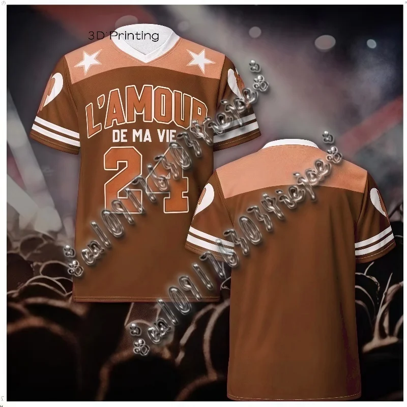 

Billie Eilish 2025 Concert T-shirt Football Jersey USA Special Jersey Kit Men and Women Street Hip-Hop Short Sleeve