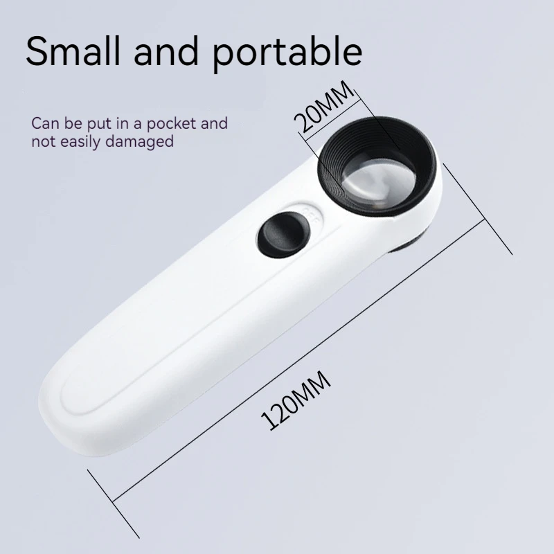 Lupa Led de doble lente para joyería antigua, lupa de 40X, valoración de joyería antigua