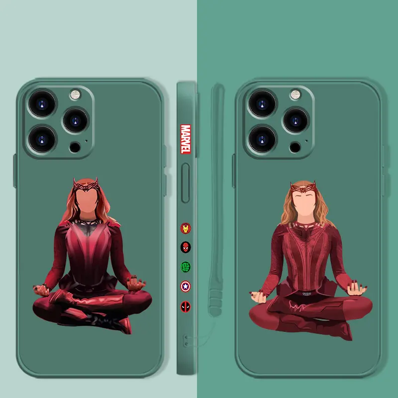 Funda de silicona líquida para teléfono móvil, carcasa para iPhone 14, 13, 11, 12 Pro, XS, Max, X, XR, 7, 8, 6, 6S Plus, Mini, SE2, SE, Scarlet